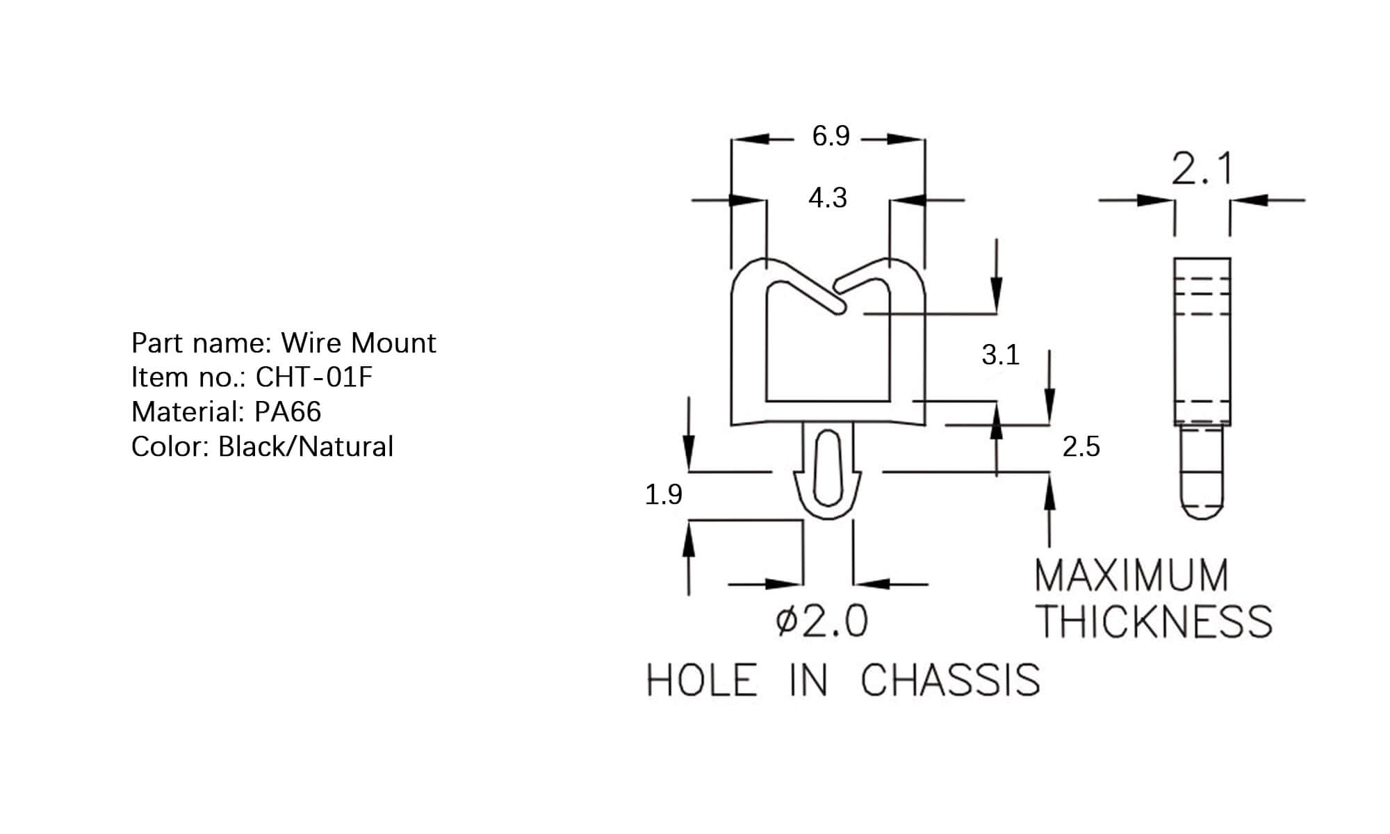 Plastic Wire Mount CHT-1MR